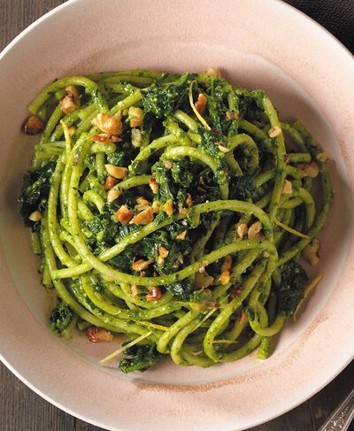 Bucatini Verde with green sauce